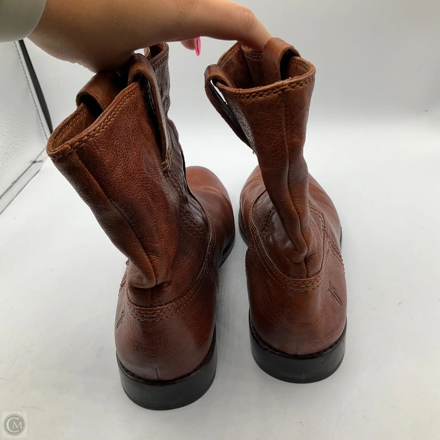 Boots Designer By Frye In Brown, Size: 7