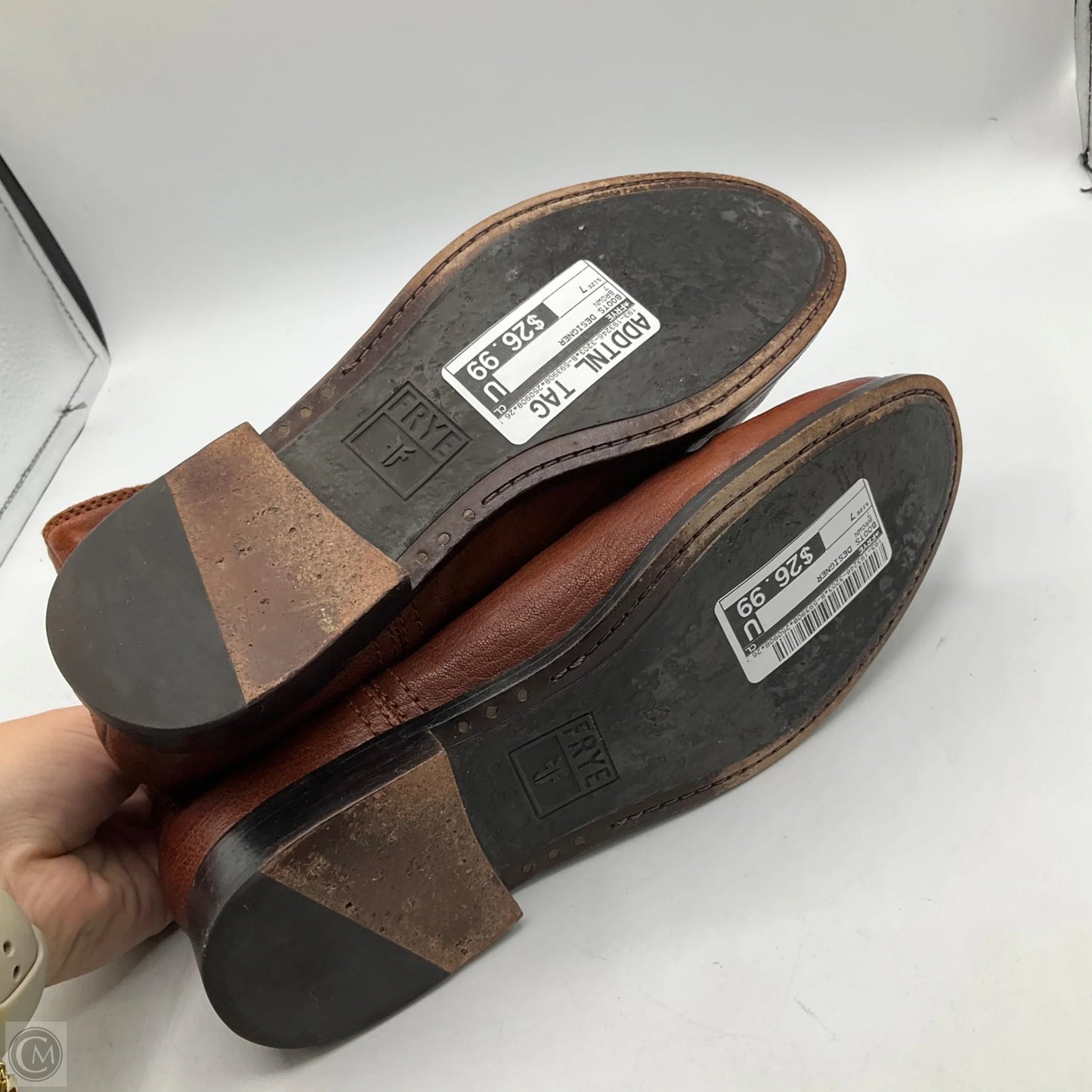 Boots Designer By Frye In Brown, Size: 7