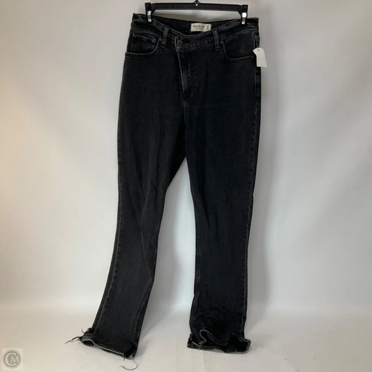 Jeans Straight By Abercrombie And Fitch In Black Denim, Size: 6