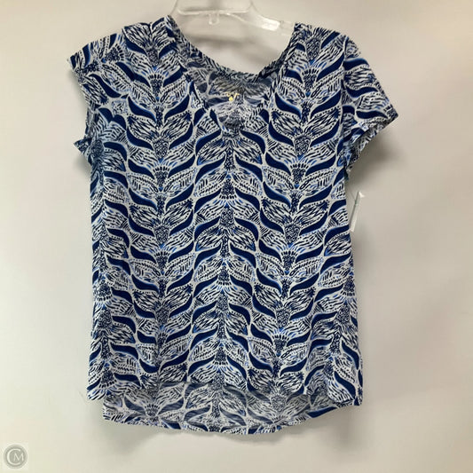 Top Short Sleeve Designer By Lilly Pulitzer In Blue, Size: S