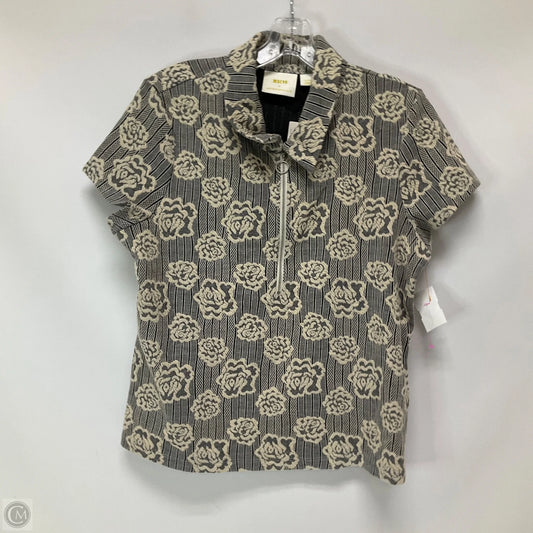 Top Short Sleeve By Maeve In Black & Cream, Size: L