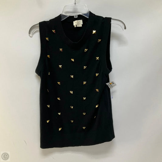Top Sleeveless Designer By Kate Spade In Black & Gold, Size: L