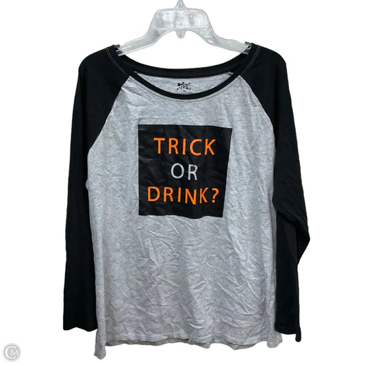 Top Long Sleeve By Clothes Mentor In Black & Grey, Size: 1x