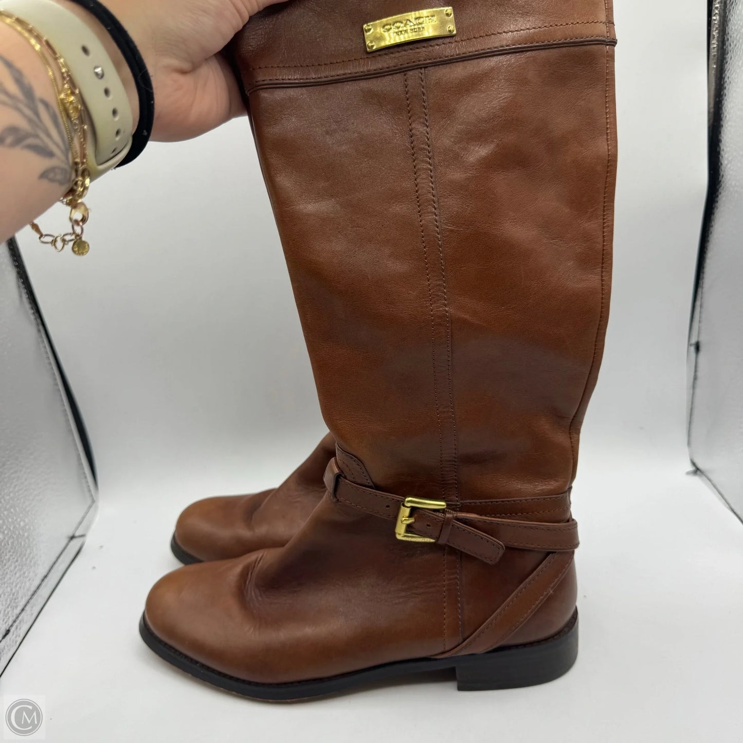 Boots Designer By Coach In Brown, Size: 7