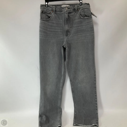 Jeans Straight By Abercrombie And Fitch In Grey Denim, Size: 10