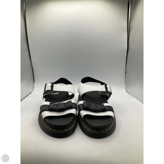 Sandals Heels Platform By Dr Martens In Black & White, Size: 9