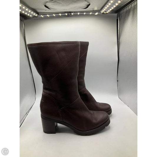 Boots Designer By Ugg In Brown, Size: 9