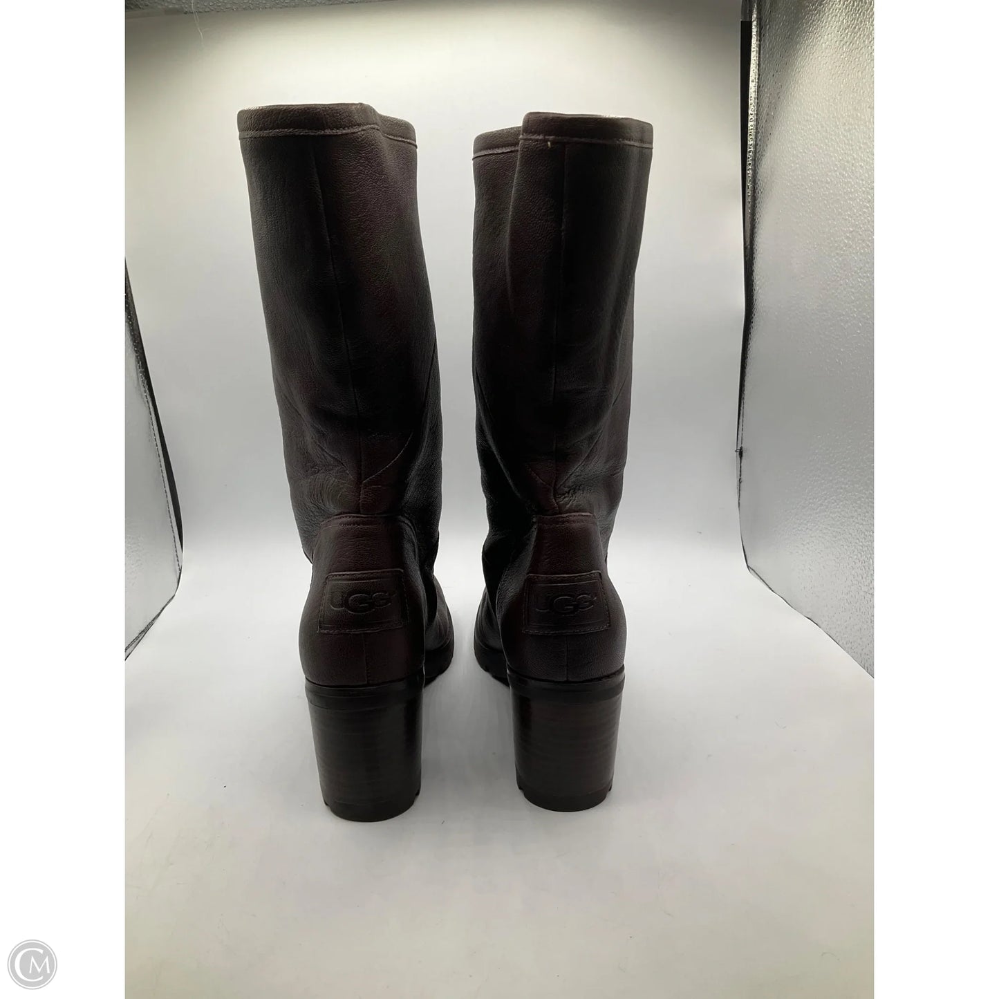 Boots Designer By Ugg In Brown, Size: 9