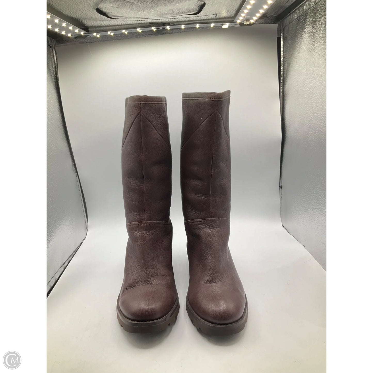 Boots Designer By Ugg In Brown, Size: 9