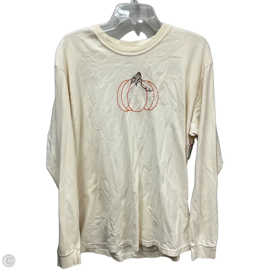 Top Long Sleeve By Comfort Colors In Cream, Size: L