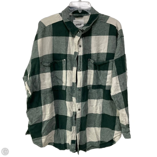 Top Long Sleeve By Aerie In Plaid Pattern, Size: L