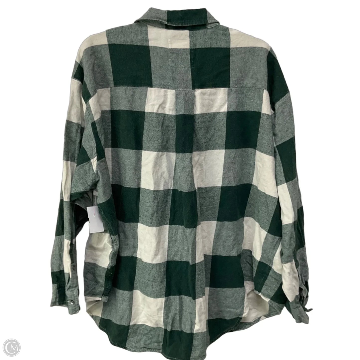 Top Long Sleeve By Aerie In Plaid Pattern, Size: L