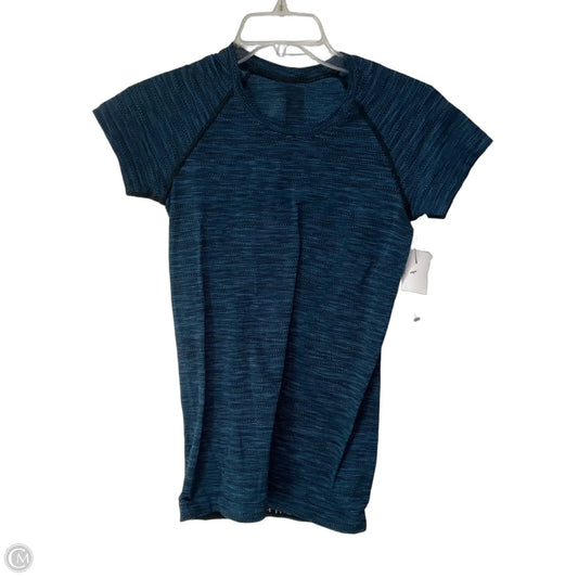 Athletic Top Short Sleeve By Lululemon In Blue, Size: 6
