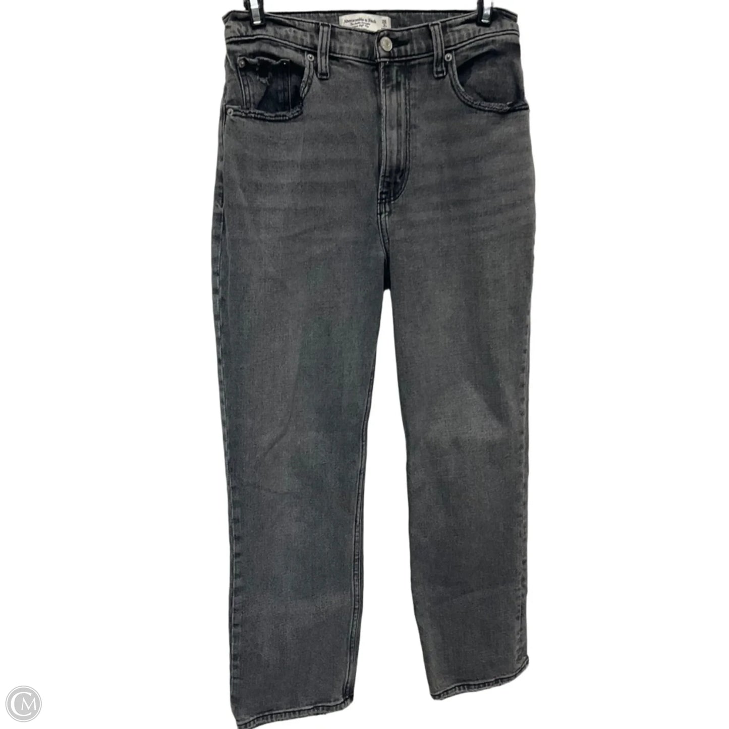 Jeans Straight By Abercrombie And Fitch In Grey Denim, Size: 2