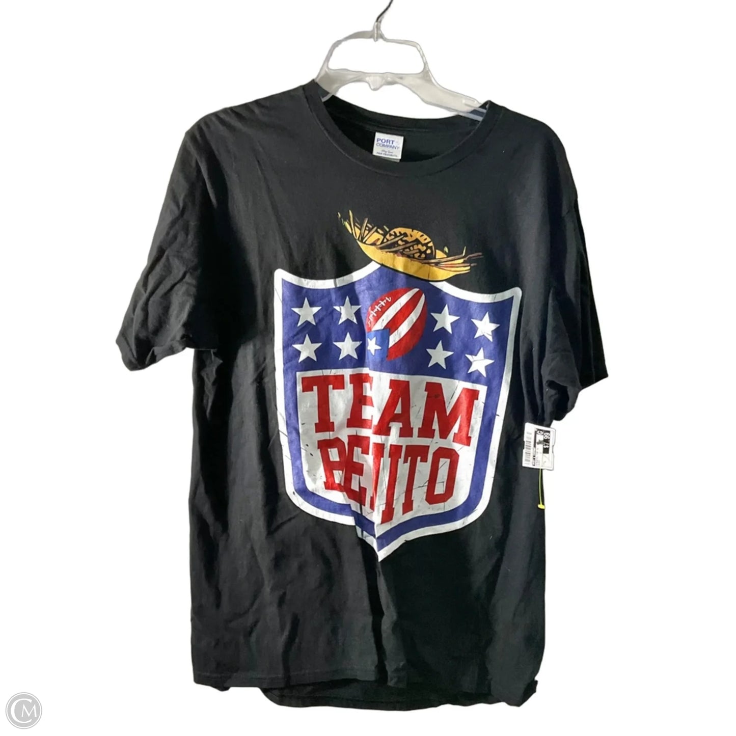 Athletic Top Short Sleeve By Port & Company In Black, Size: L