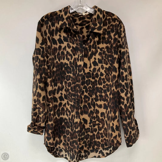 Jacket Shirt By Gilded Intent In Animal Print, Size: S