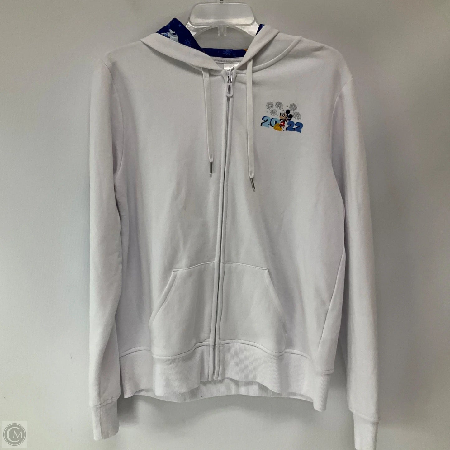 Sweatshirt Hoodie By Disney In White, Size: L