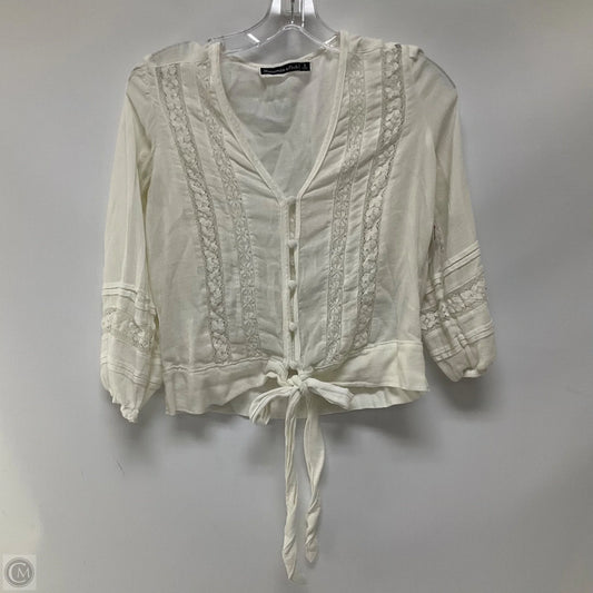 Top Long Sleeve By Abercrombie And Fitch In White, Size: S