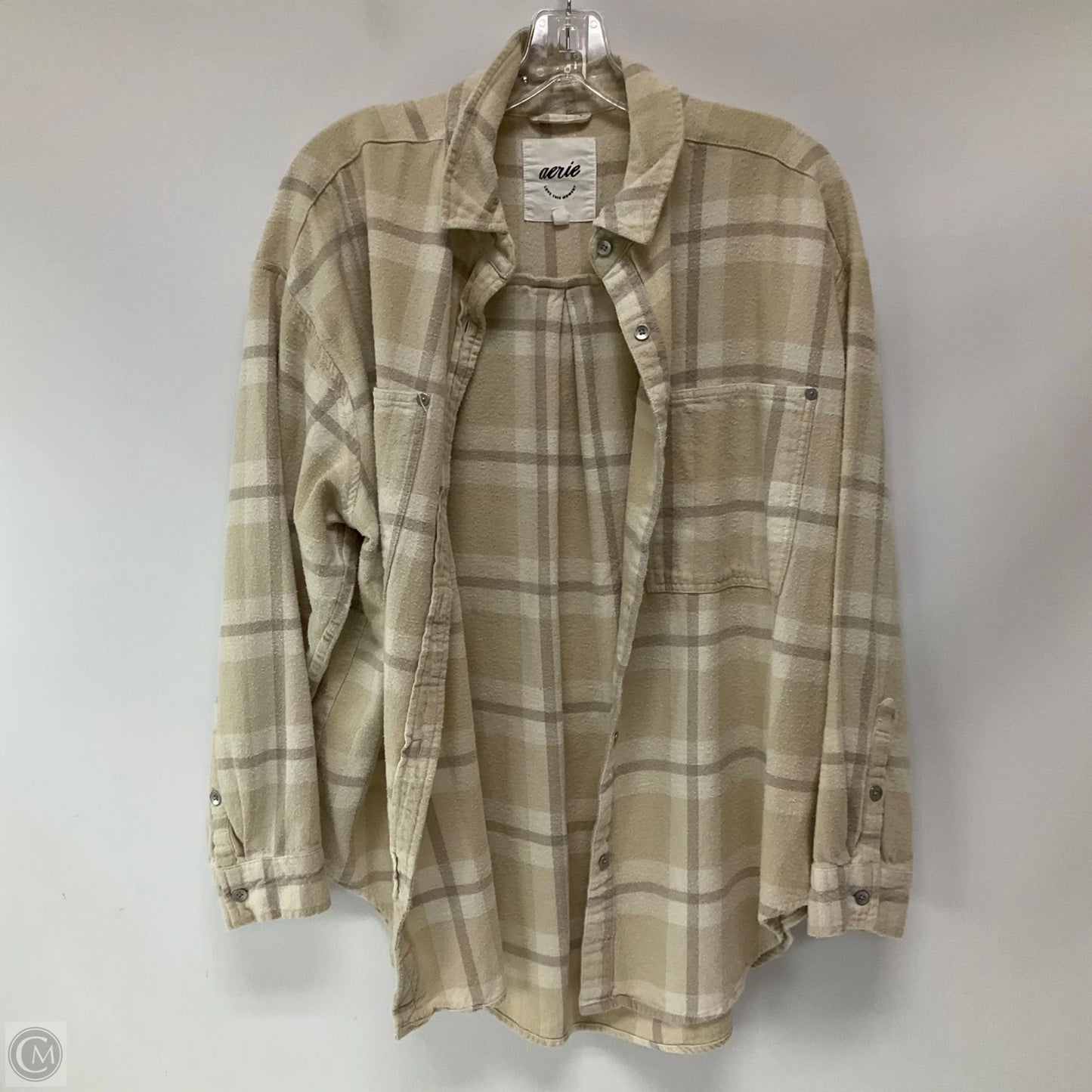 Jacket Shirt By Aerie In Plaid Pattern, Size: M