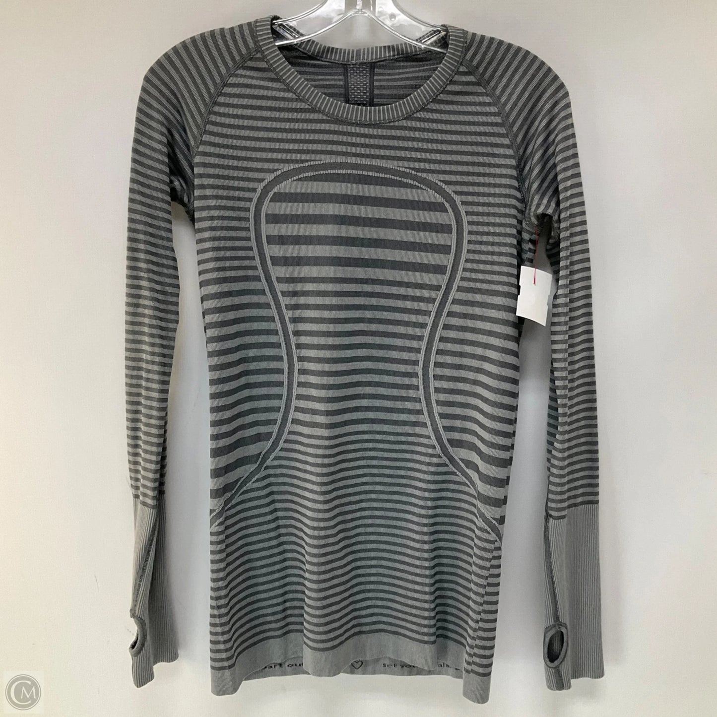 Athletic Top Long Sleeve Crewneck By Lululemon In Striped Pattern, Size: 8