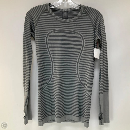 Athletic Top Long Sleeve Crewneck By Lululemon In Striped Pattern, Size: 8
