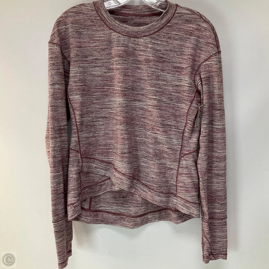 Athletic Top Long Sleeve Collar By Lululemon In Pink, Size: L