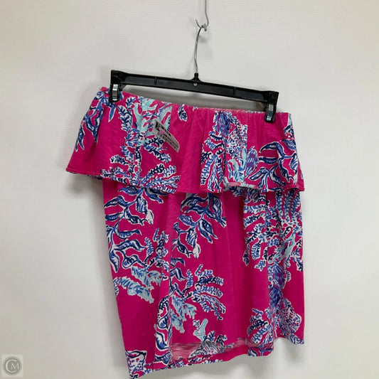 Top Sleeveless Designer By Lilly Pulitzer In Blue & Pink, Size: M