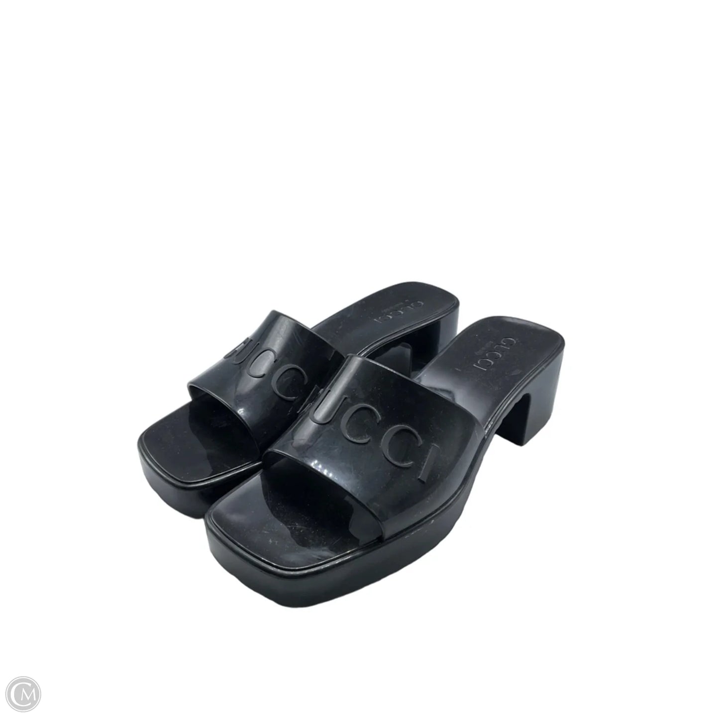 Sandals Luxury Designer By Gucci In Black, Size: 7