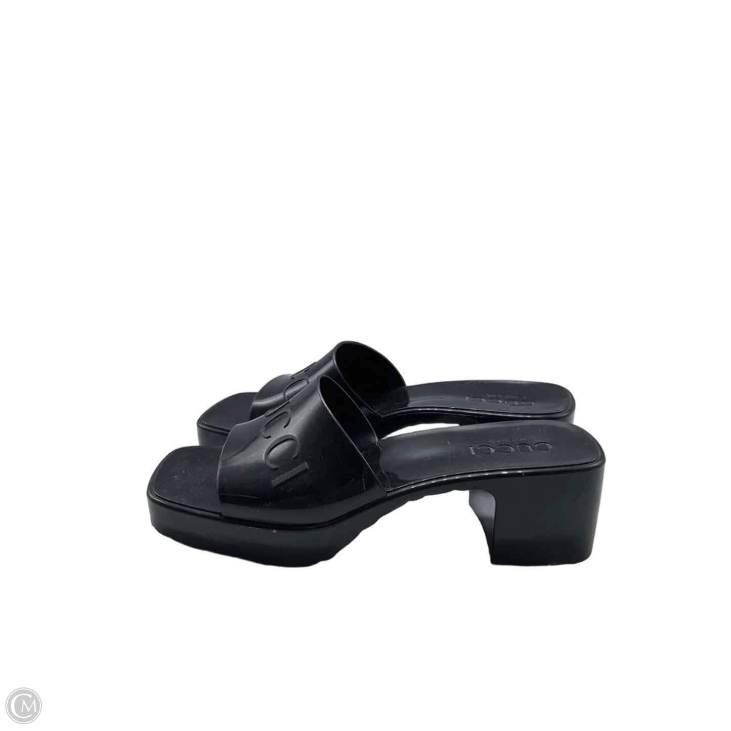 Sandals Luxury Designer By Gucci In Black, Size: 7
