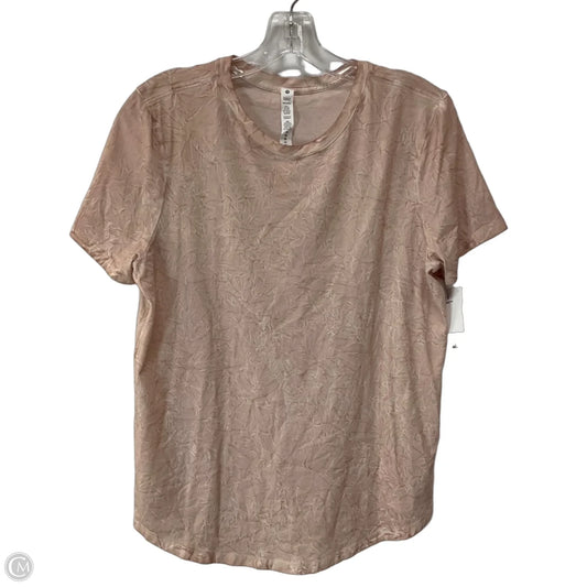 Athletic Top Short Sleeve By Lululemon In Tan, Size: 8