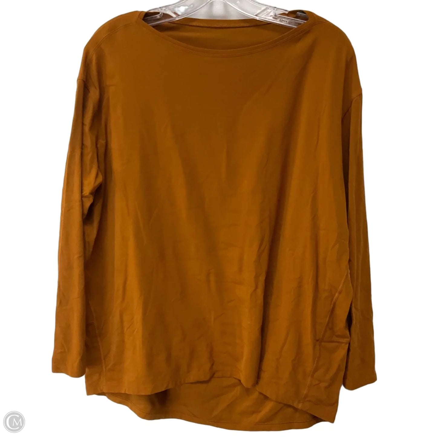 Athletic Top Long Sleeve Crewneck By Lululemon In Orange, Size: 8