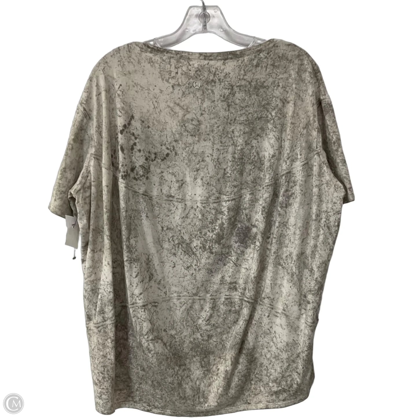 Athletic Top Short Sleeve By Lululemon In Brown & Cream, Size: 8