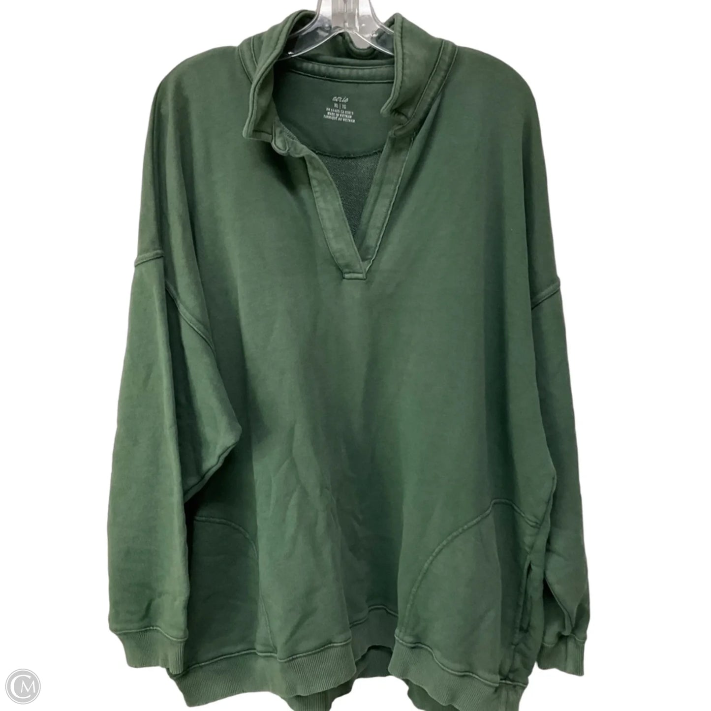 Top Long Sleeve By Aerie In Green, Size: Xl