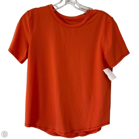 Athletic Top Short Sleeve By Lululemon In Orange, Size: 4