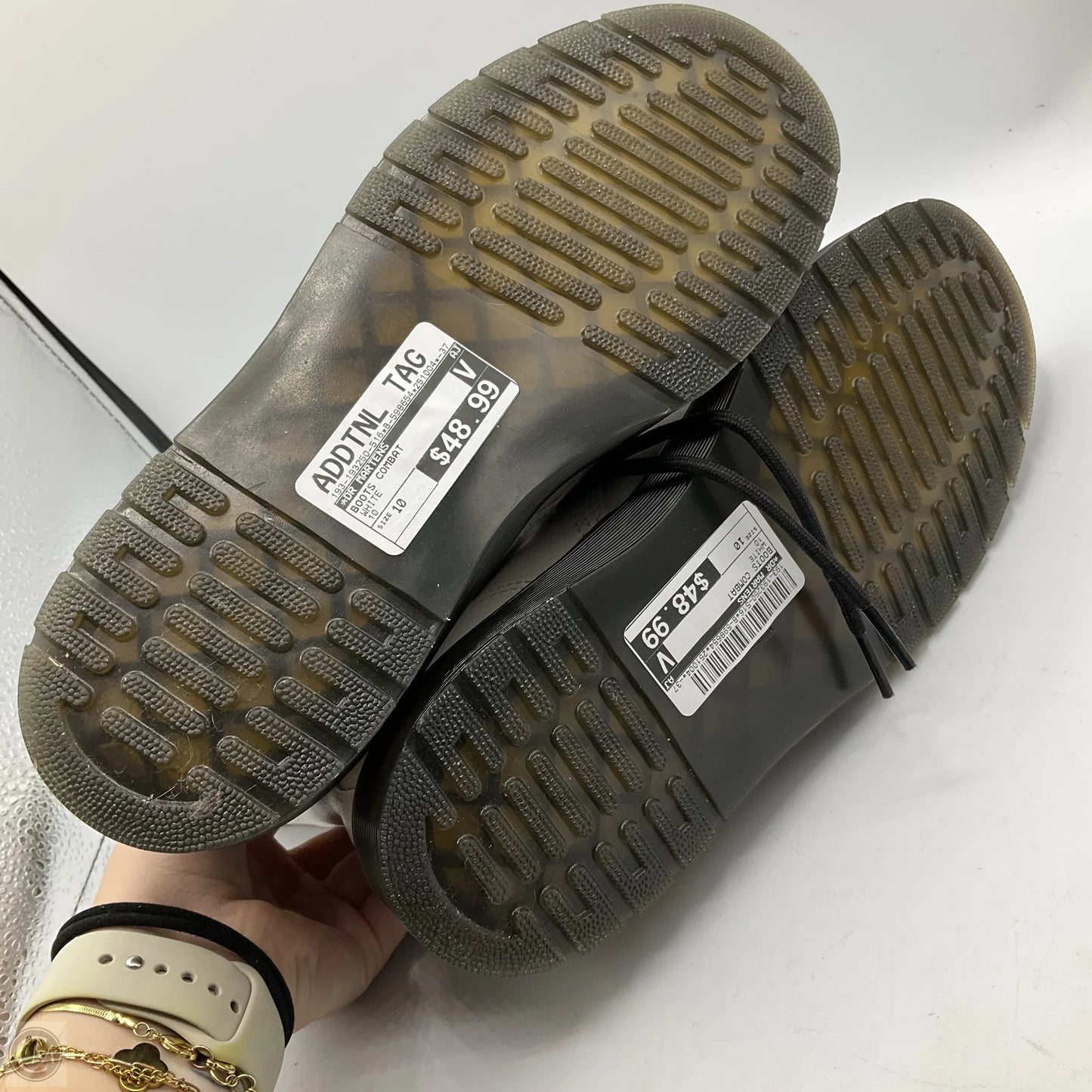 Boots Combat By Dr Martens In White, Size: 10