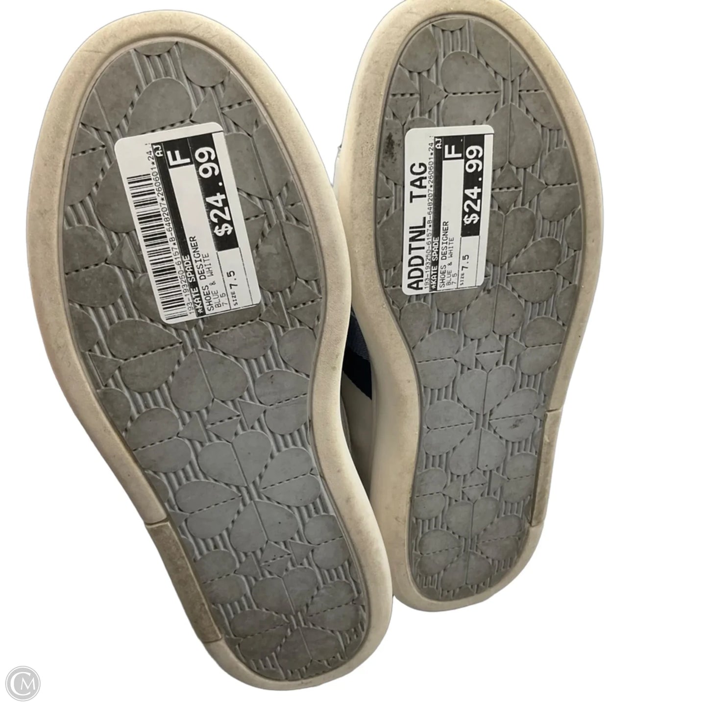 Shoes Designer By Kate Spade In Blue & White, Size: 7.5