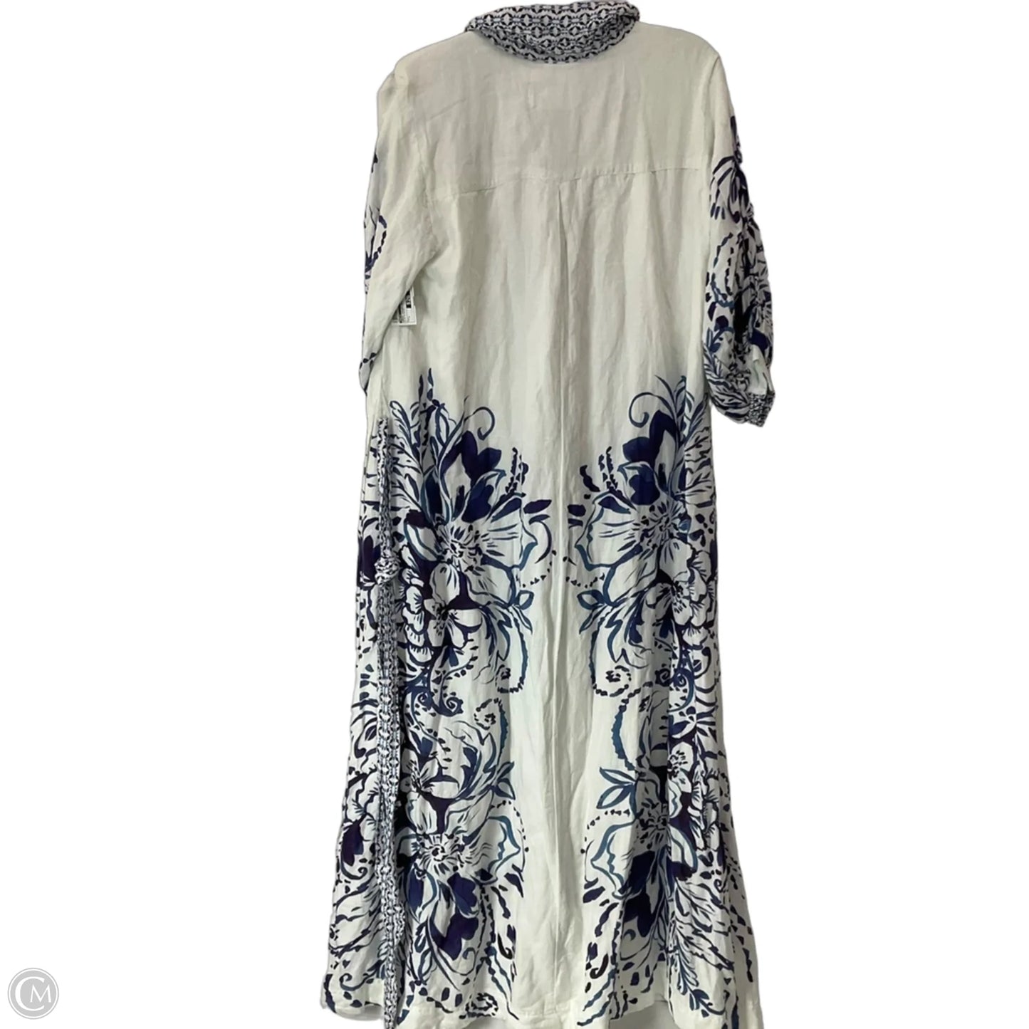 Dress Casual Maxi By Maeve In Blue & White, Size: L