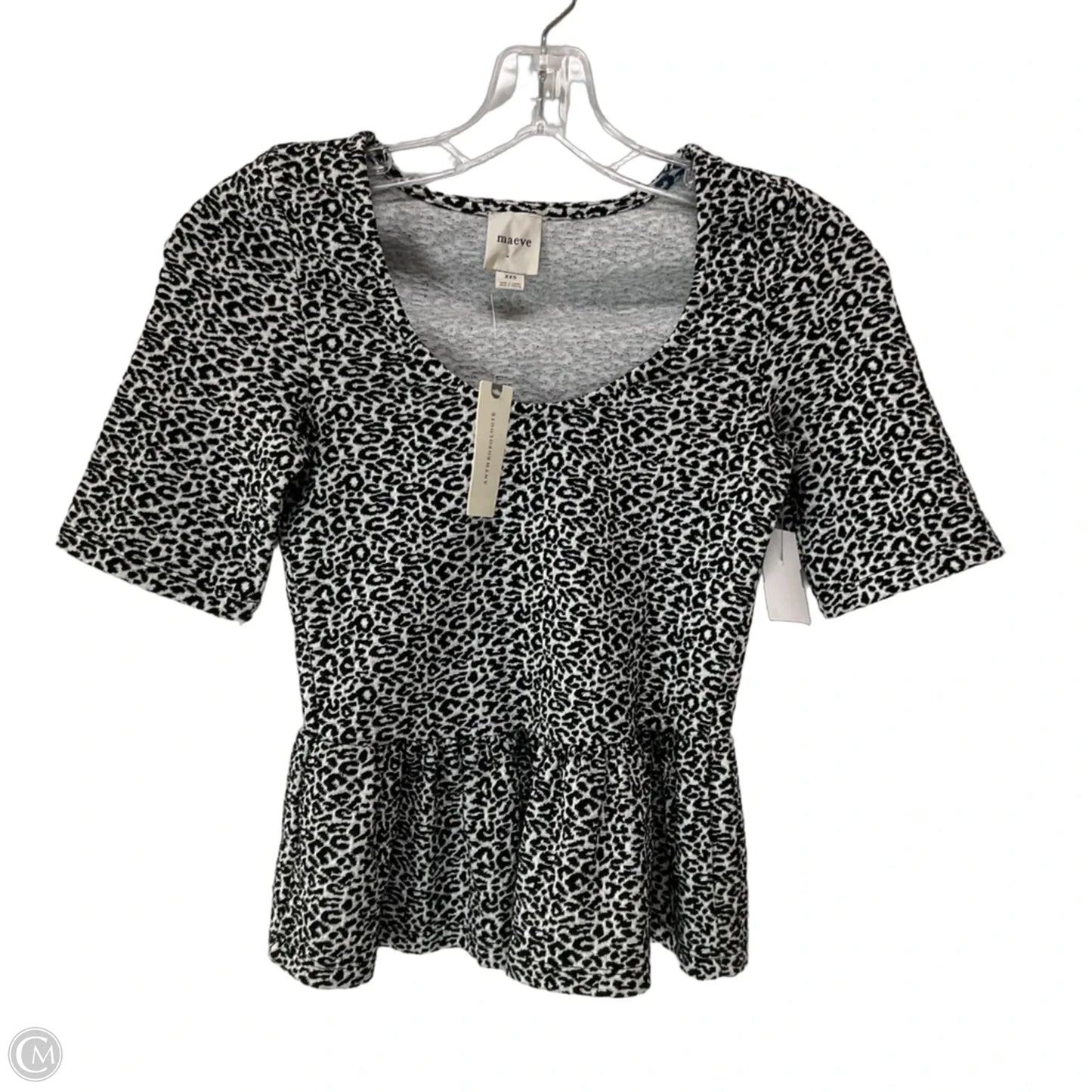 Top Short Sleeve By Maeve In Black & White, Size: Xxs
