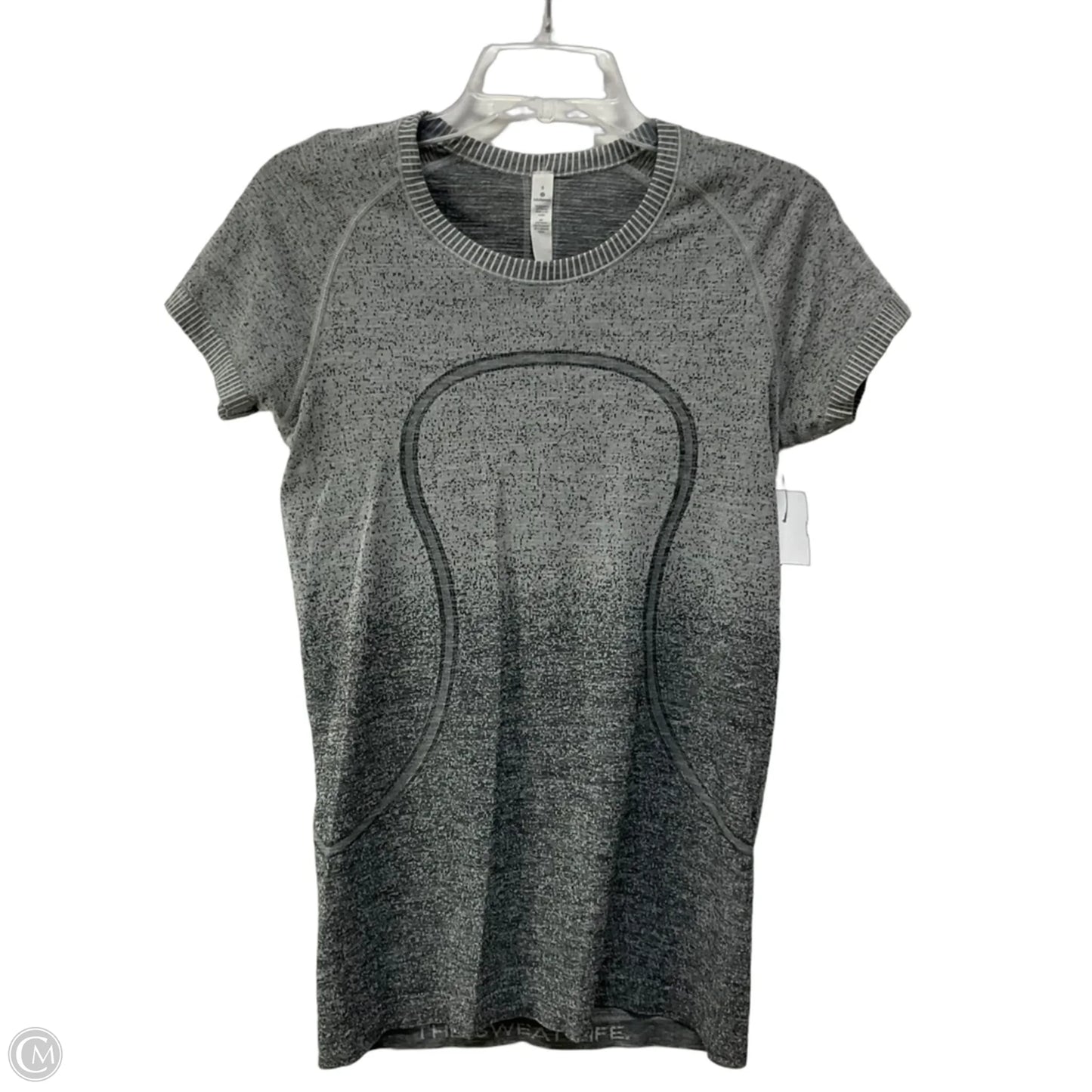 Athletic Top Short Sleeve By Lululemon In Grey, Size: 8