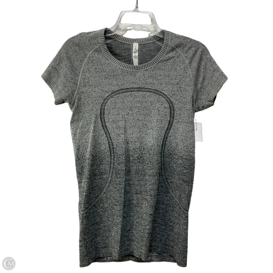 Athletic Top Short Sleeve By Lululemon In Grey, Size: 8
