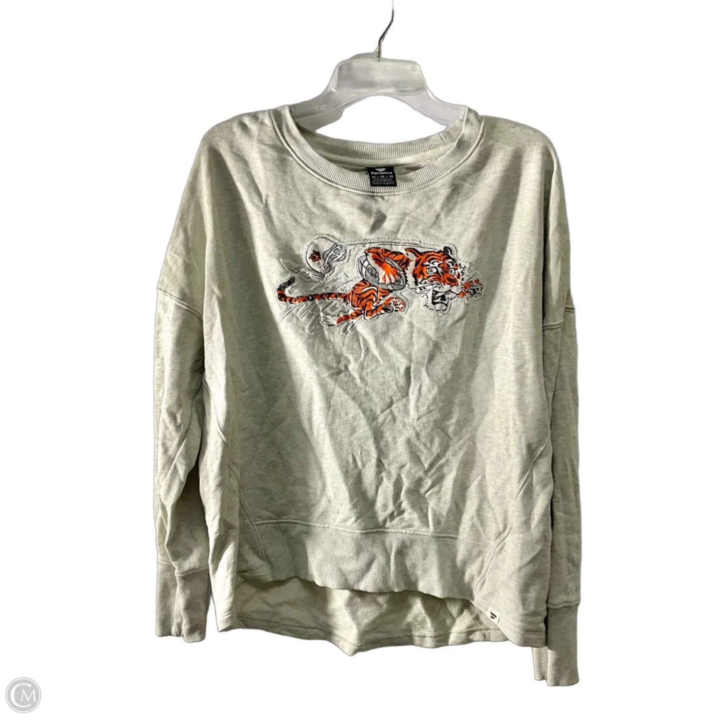 Athletic Top Long Sleeve Crewneck By Fanatics In Grey, Size: M