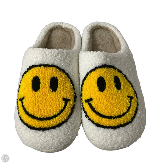 Slippers By Clothes Mentor In White & Yellow, Size: 10