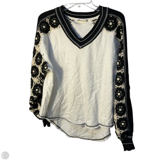 Top Long Sleeve By We The Free In Black & White, Size: Xs