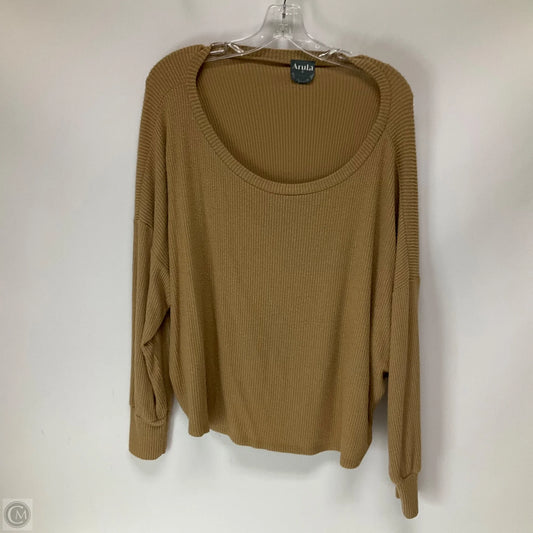 Top Long Sleeve By Arula In Tan, Size: L