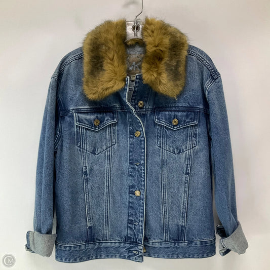Jacket Designer By Michael Kors In Blue Denim, Size: M