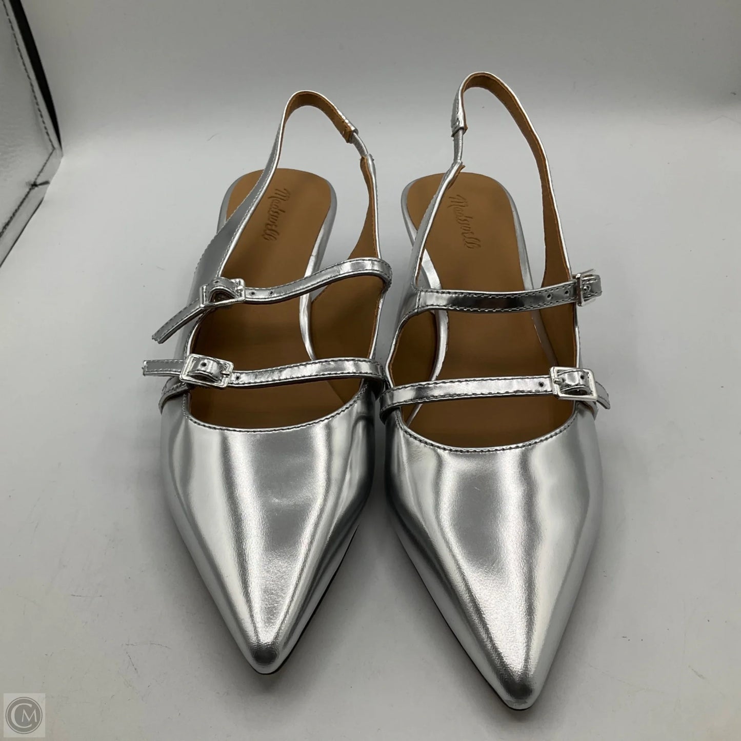 Shoes Heels Kitten By Madewell In Silver, Size: 7