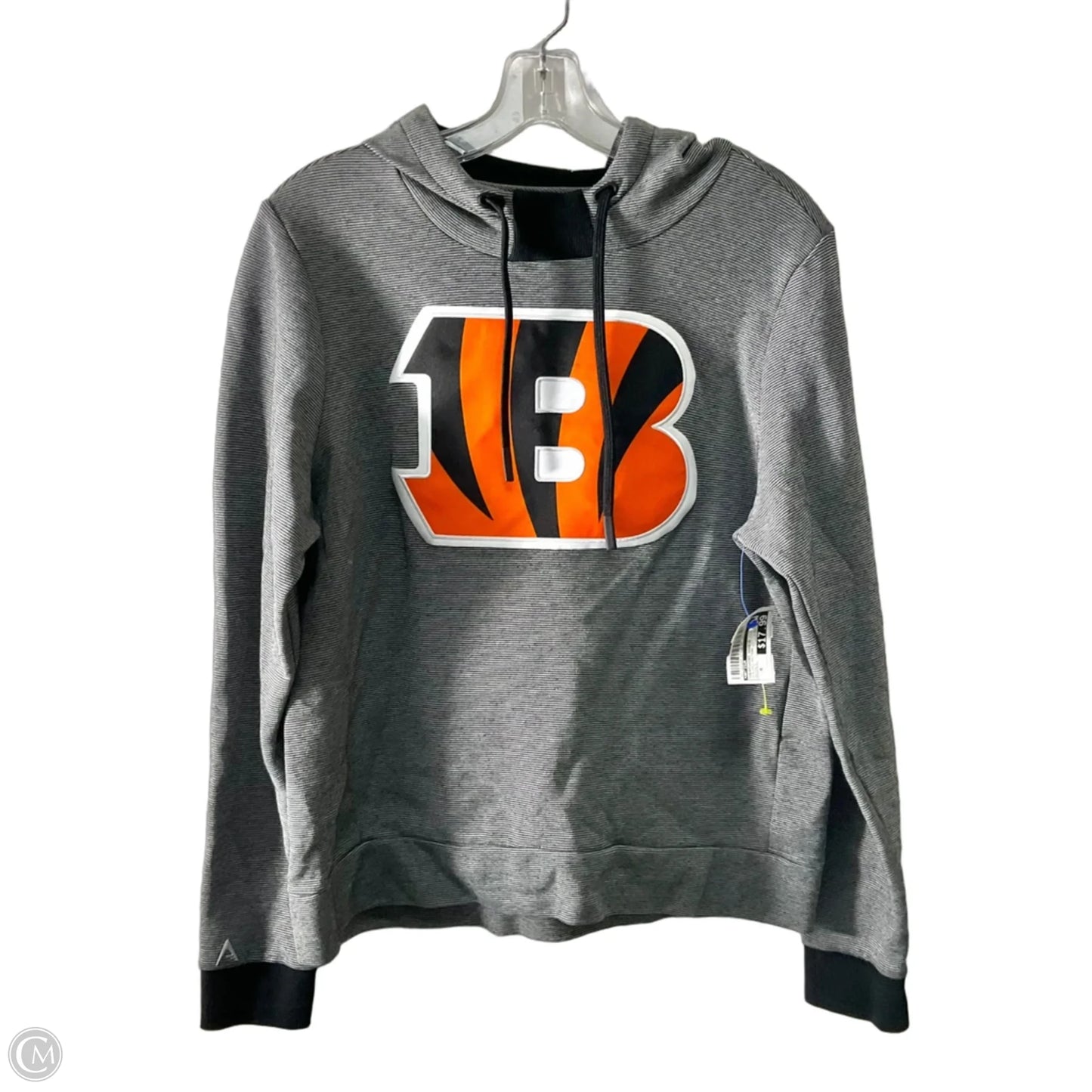 Sweatshirt Hoodie By Antigua In Striped Pattern, Size: M