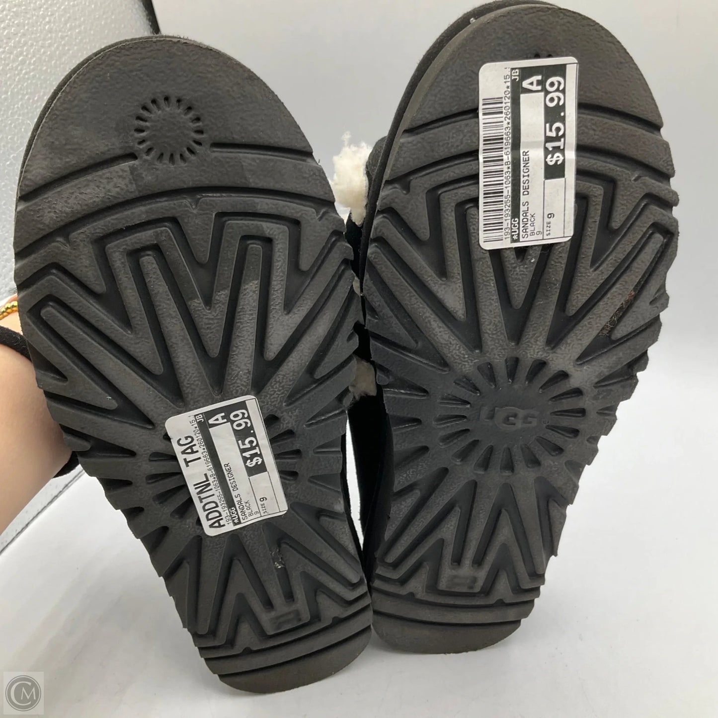 Sandals Designer By Ugg In Black, Size: 9