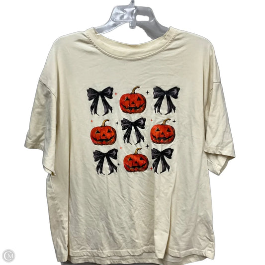 Top Short Sleeve By Cmf In Cream, Size: Xl