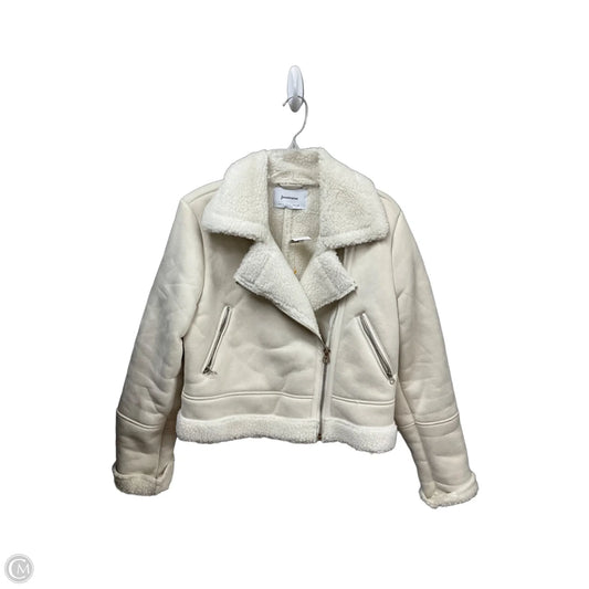 Jacket Fleece By Stradivarius In Cream, Size: L